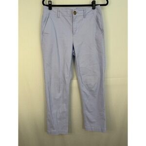 LOFT Monroe Slim Chino Pants Womens 2 Blue Periwinkle Stretch Cotton Trousers